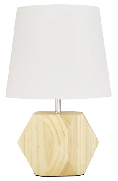 Collection - Hex Natural Wood - Table Lamp